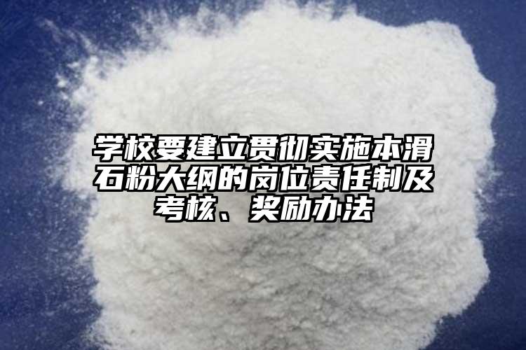 學校要建立貫徹實施本滑石粉大綱的崗位責任制及考核、獎勵辦法